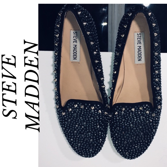 Steve Madden Shoes - BLACK STEVE MADDEN RHINESTONES/STUDS FLATS